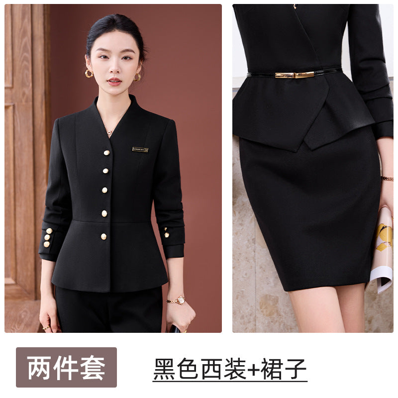 High-End Professional Suit for Women, Autumn Outfit, Stylish and Capable Workwear for Sales Department and Beauty Salon