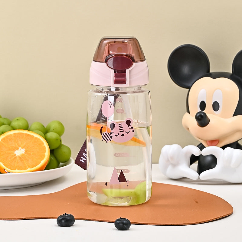 Straw Cup Student High Temperature Cartoon Cute Universal Wholesale Plastic Handy Cup Direct Drinking Large Capacity Kettle