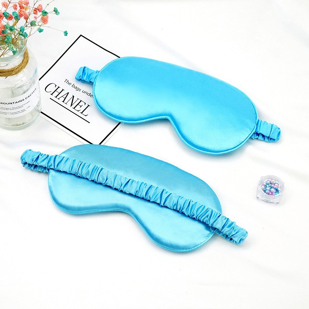New Double-Sided Imitation Silk Sleep Mask with Light-Blocking and Adjustable Elastic Buckle, Travel-Friendly, Solid Color, Breathable, Beauty and Eye Protection