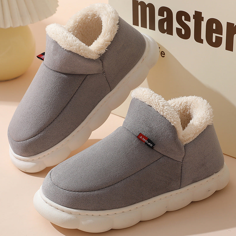 high quality Bag Heel Cotton Shoes Men's Winter Home Room Interior Velvet Warm Non-slip Suede Thick Sole Cotton Shoes for the Elderly