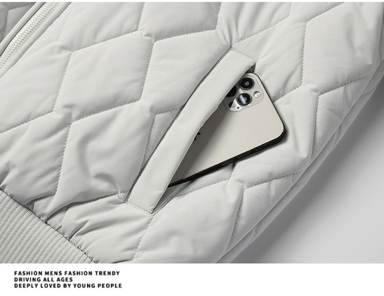 Double-sided stand collar cotton-padded jacket jacket men's winter fleece-lined thickened cotton-padded jacket fashion brand relaxed-fit warm bread suit for lovers
