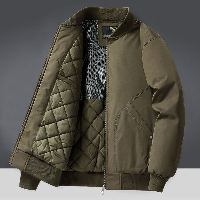 Autumn and Winter New Quilted Jacket Men's Casual Retro Versatile Baseball Uniform American Workwear Thickeneded Warm Cotton Jacket