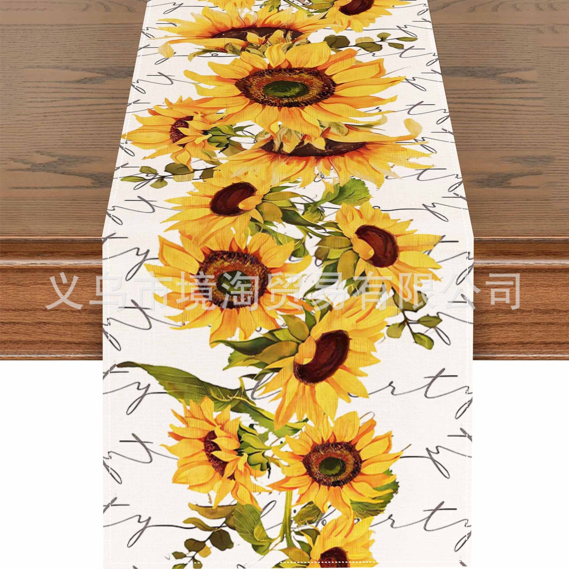 Linen Table Runner Pastoral Flower Lemon Summer Home Dining Table Outdoor Decoration Printed Tablecloth Table Runner