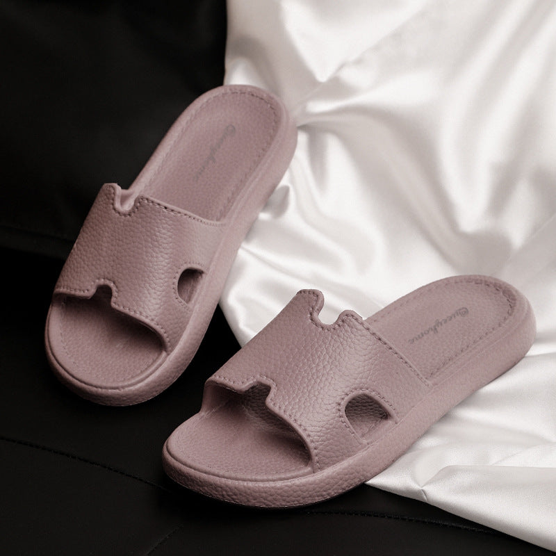 Fashion Retro High-end Sense Leather Pattern EVA Outer Wear Sandals and Slippers Women's Home Non-slip Soft Bottom Slippers Women's Summer