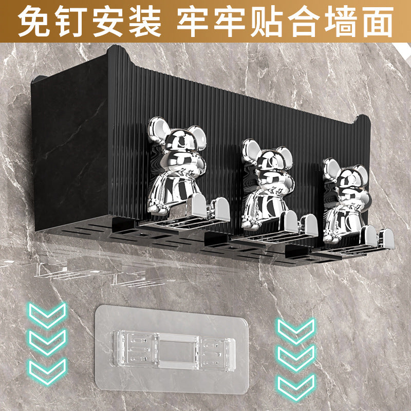 Bear Toothbrush Cup Storage Rack Wall-Mounted Punch-Free Bathroom Bathroom Mouthwash Cup Electric Toothbrush Wall-Mounted Shelf