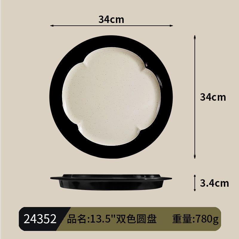 Buffet Tripe Plate Dishes and Dinnerware Mealamine Vegetable Barrel Snacks Cold Dishes Square Plate Hot Pot Shop Special Barbecue Plate