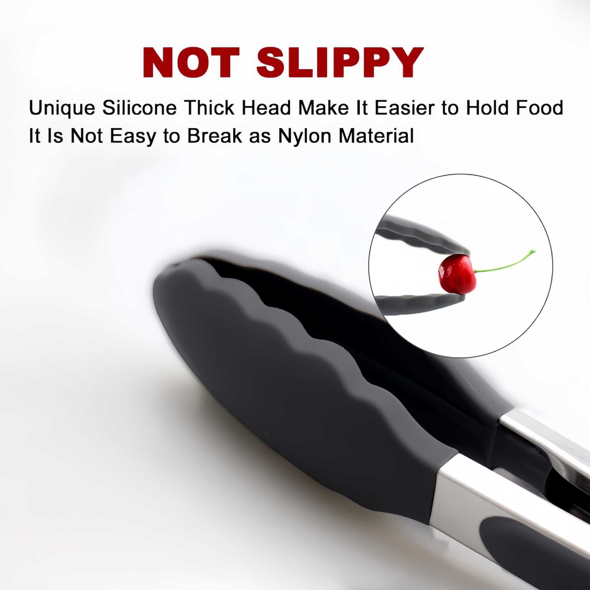 Silicone Clips for Kitchen Non-Stick Pans, Anti-Scalding and High Temperature Resistance, Household Barbecue and Steak Special Set, Stainless Steel Food Clips