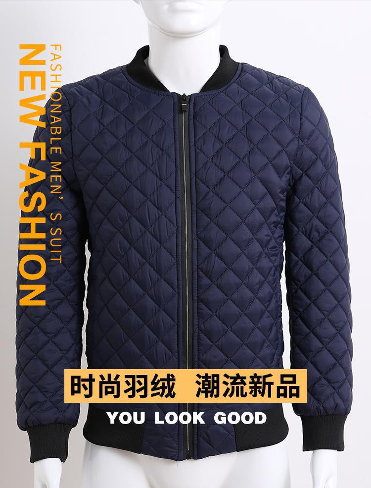 Cross-border foreign trade winter men's cotton-padded jacket European and American fashion Diamond cotton-padded jacket trend casual large size men's cotton-padded jacket coat