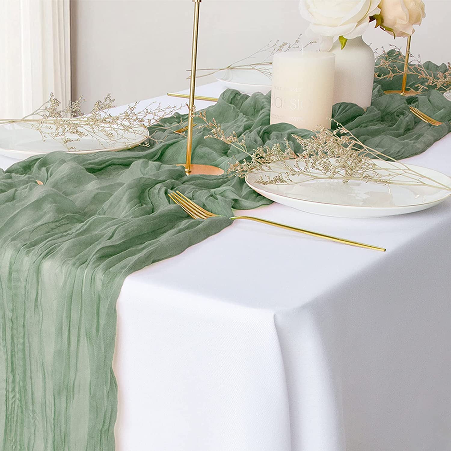 Bali Crepe Table Flag Foreign Trade Western Tablecloth Light Luxury High-End Wedding Party Decoration Pleated Table Flag Wholesale