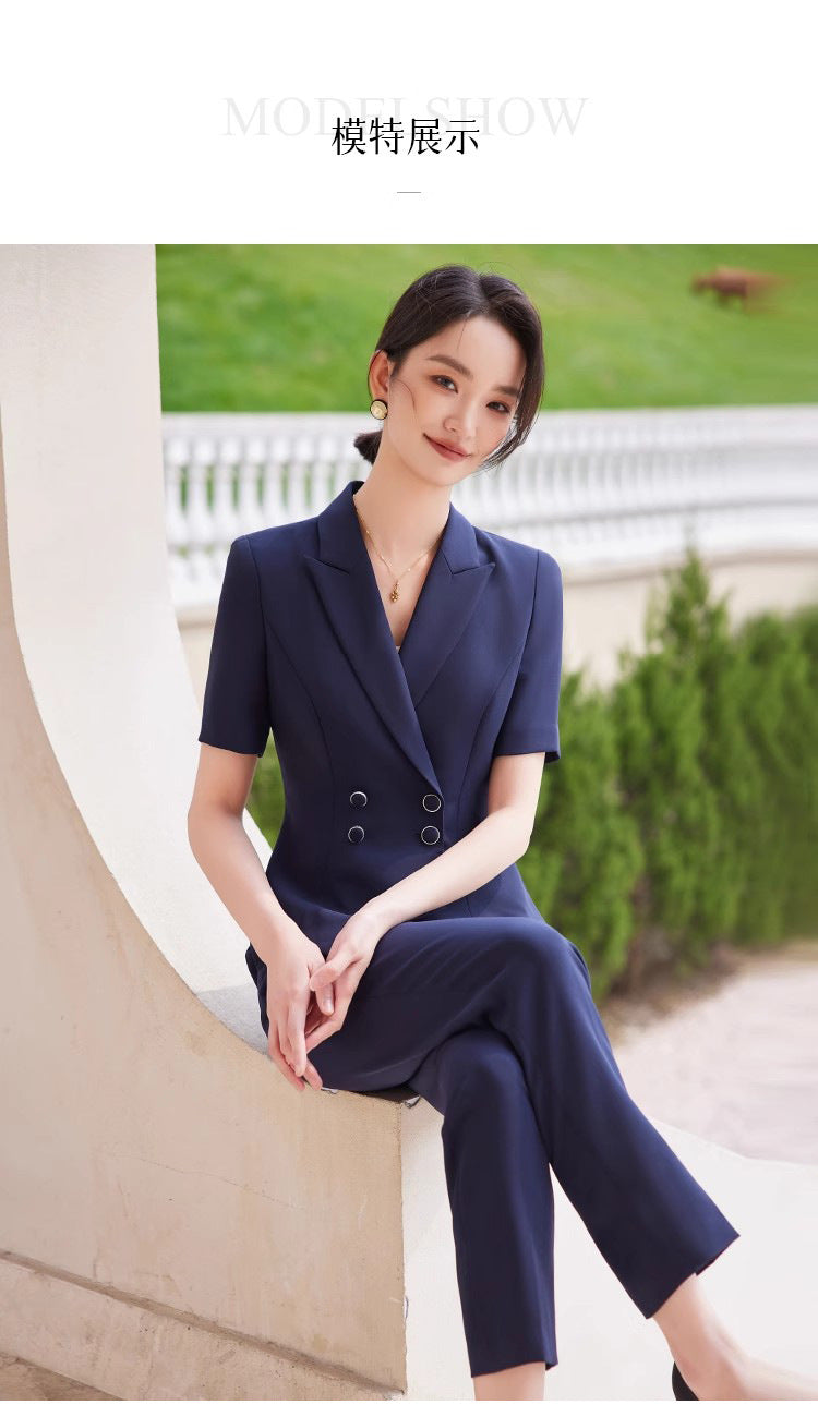 Aishangchen Sales Department Temperament Suit 2025 New Work Clothes Professional Business Short-Sleeved Suit Professional Wear