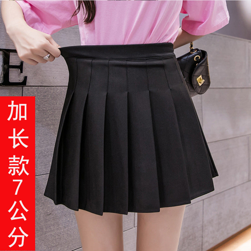 Half-Length Pleated Skirt Spring and Summer 2026 New Style Black Plus Size Autumn and Winter Plaid Korean Style High-Waisted A-Line Short Skirt