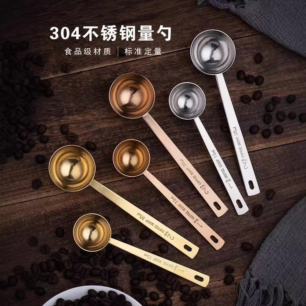 Factory Direct Sales 15ml Coffee Measuring Spoon 304 Stainless Steel Measuring Spoon Milk Powder Long Handle 20ml Baking Tools Wholesale