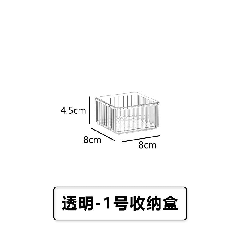 Transparent Wavy Drawer Storage Box Can Be Stacked with Storage Racks Desktop Cosmetics Storage Basket Sundry Partition Box