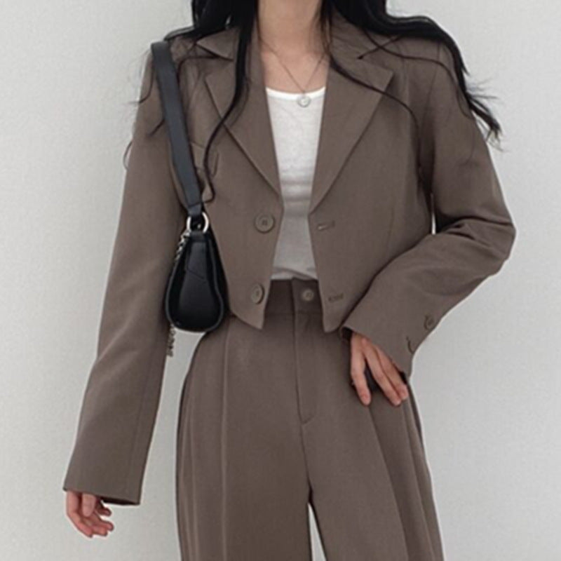 Autumn 2022 New khaki Small Suit Jacket Women's High Sense Small Temperament Commuter Suit suit