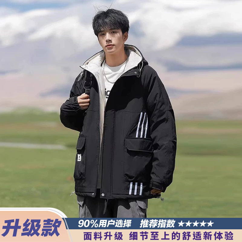 Woodpecker Assault down Cotton Jacket Men's Winter Thickeneded Warm Work Jacket Cotton Jacket New Hooded Winter Jacket