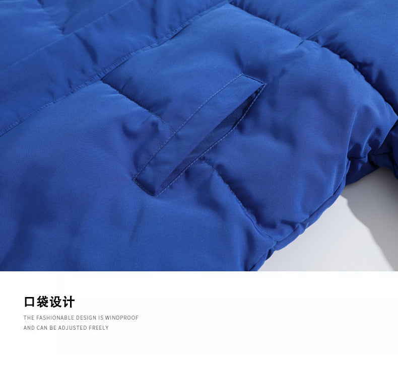 Cross-border Winter New Men's Loose Collar fleece-lined Cotton-padded Clothes Korean Style Youth Fashion Trendy Casual Cotton-padded Jacket