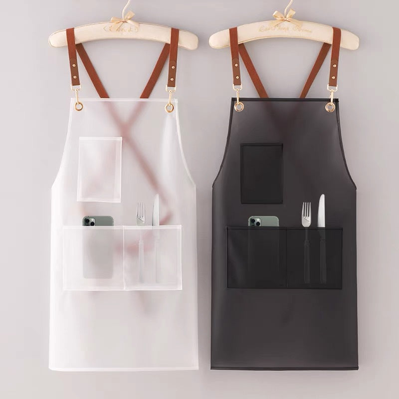 New apron tpu Waterproof antifouling kitchen household pet shop barber shop men's and women's work clothes customizable logo