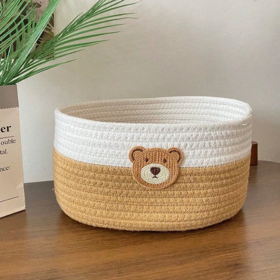 Cotton Rope Woven Cute Snack Storage Basket Creative Home Desktop Remote Control Storage Box Bedside Storage Basket