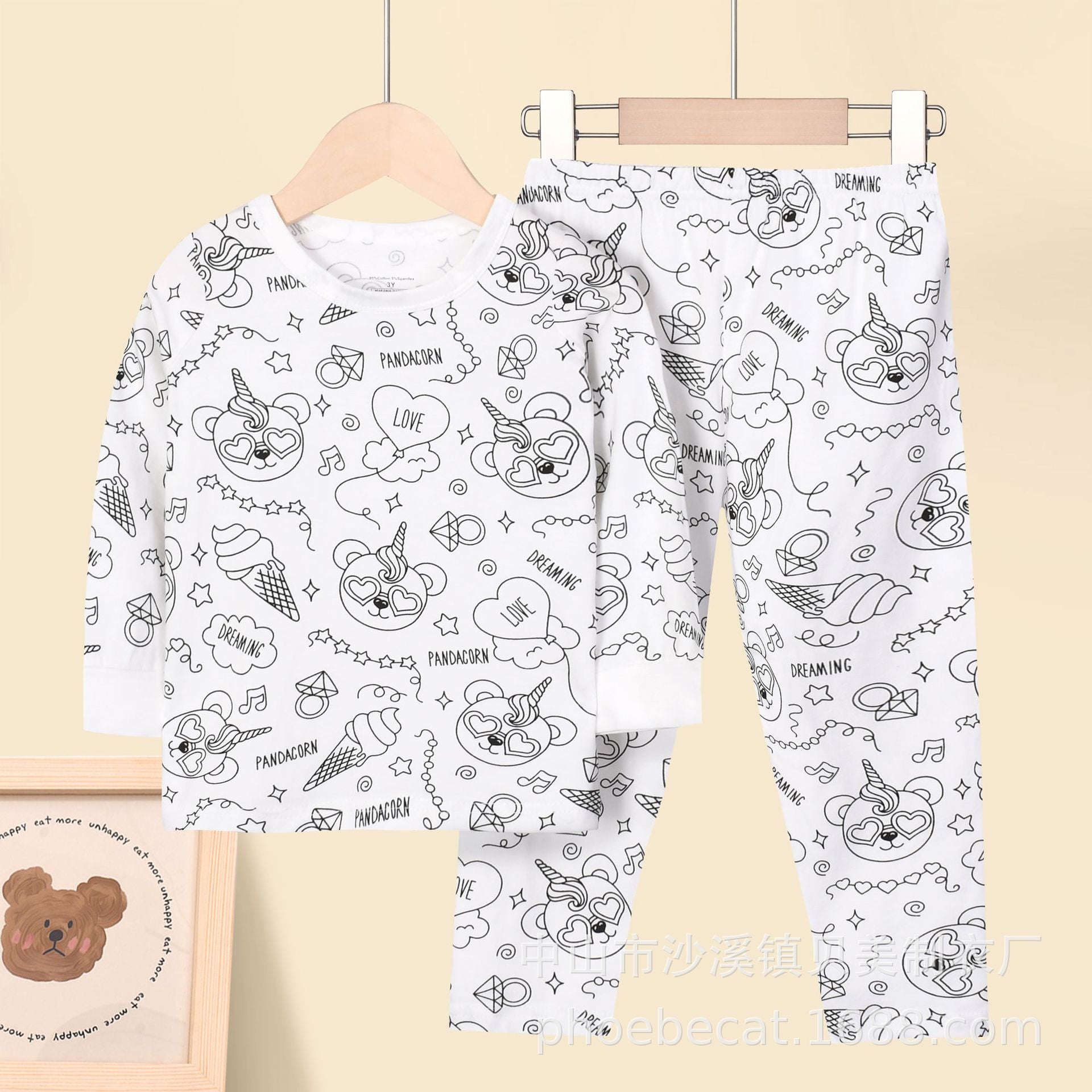 Foreign Trade Independent Stand Pull-Up Cotton Girls Sketch Coloring Comfortable Kidsren's Set Fun DIY Hand-Painted Class a Graffiti