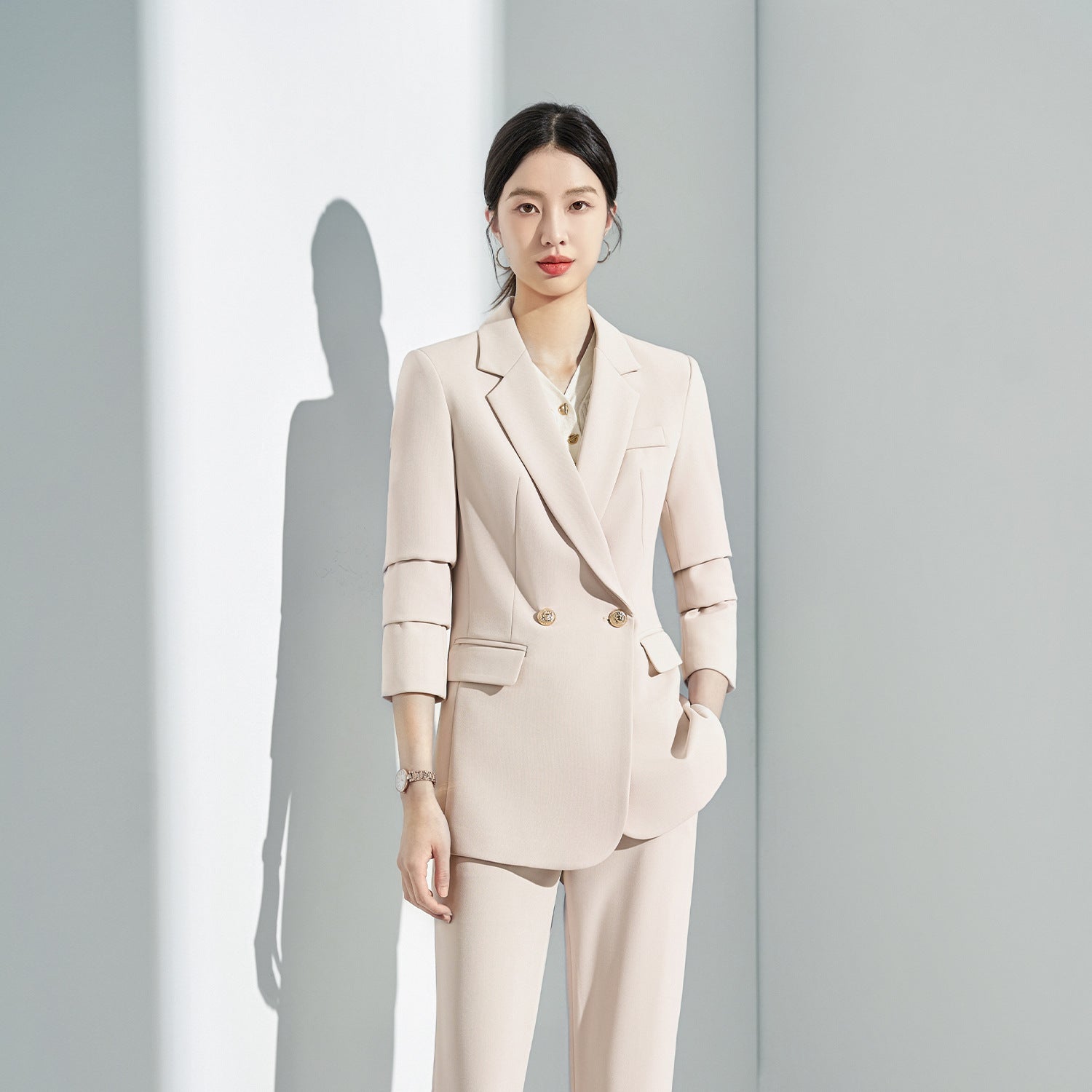 Gray Suit Women's Formal Wear 2025 New Spring & Fall Small High-End Elegant Professional Suit Work Clothes