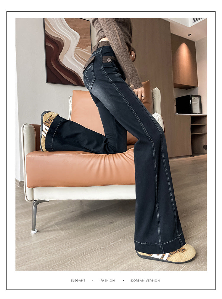 High-Waisted Flared Jeans for Women, Spring and Autumn 2026 New Style, Trendy Design, Flattering and Slimming Bell-Bottom Pants