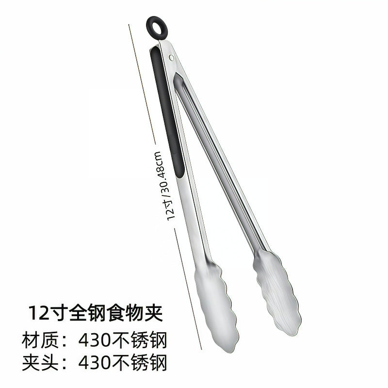 Cross-Border Silicone Clips, High Temperature Resistant Kitchen Anti-Scalding Barbecue Barbecue Clips, Food Clips, Household Stainless Steel Steak Clips