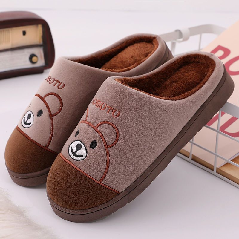 2025 Cotton Slippers for Men and Women, Winter Indoor Warm Thick-Soled Maternity Couple's Fur Slippers for Home Use in Winter
