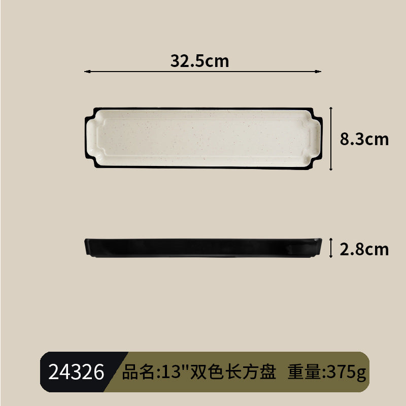 Buffet Tripe Plate Dishes and Dinnerware Mealamine Vegetable Barrel Snacks Cold Dishes Square Plate Hot Pot Shop Special Barbecue Plate