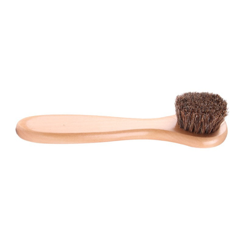 Cross-Border Shoe Brush Set, Cleaning Brush, Solid Wood Horsehair Shoe Brush, Car Seat Cleaning Brush, Soft Bristle, Amazon Bestseller