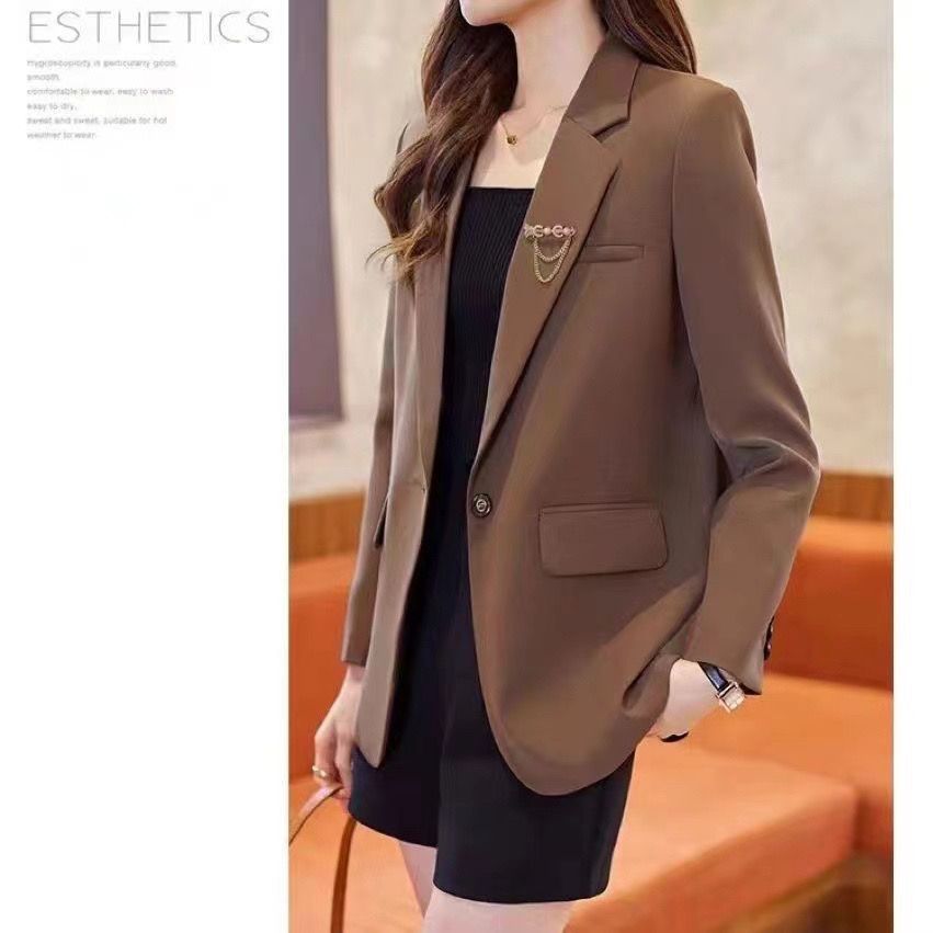 2025 Spring and Autumn New Suit Jacket Women's Casual Fashion Loose All-match Stylish Split Suit Jacket Trendy