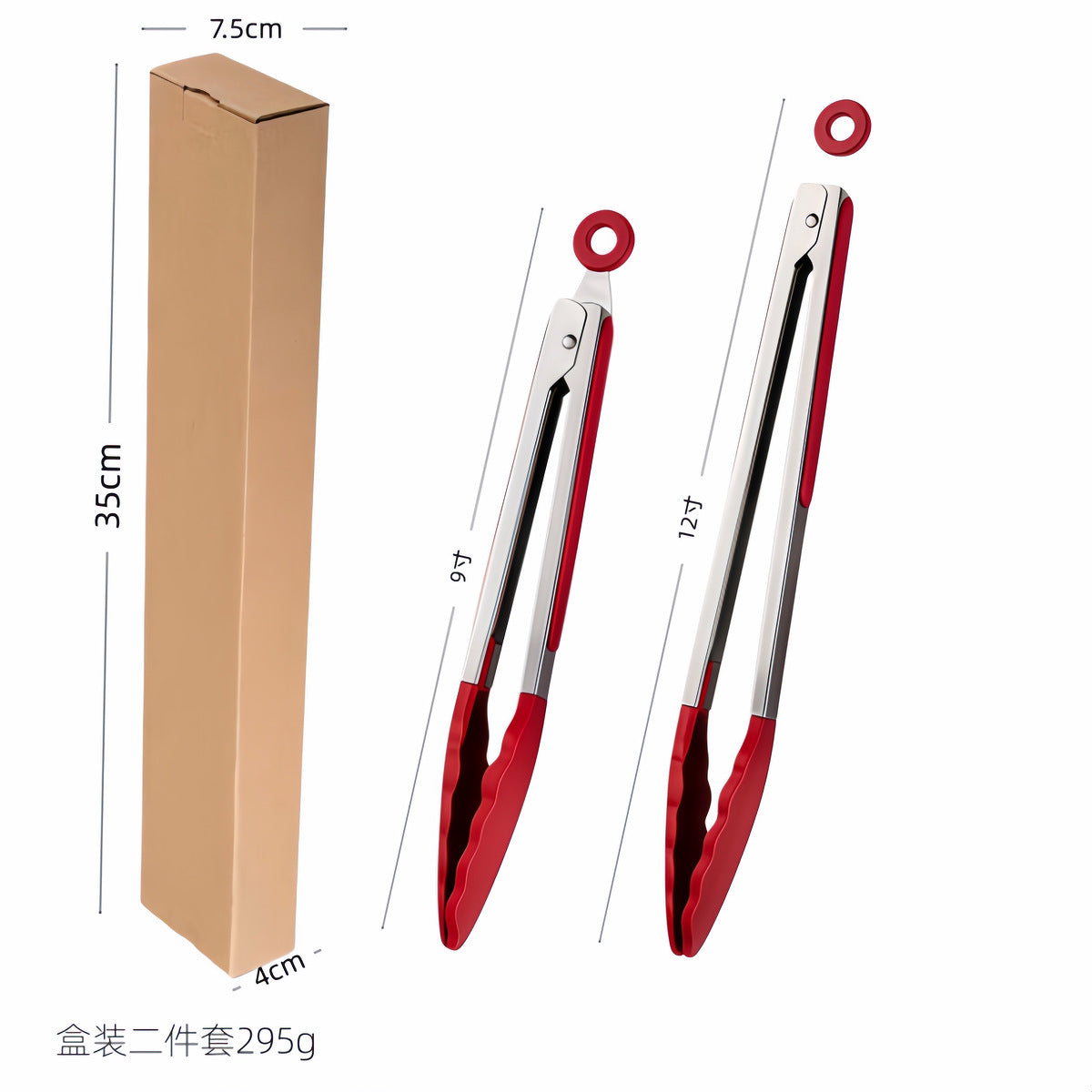 Silicone Clips for Kitchen Non-Stick Pans, Anti-Scalding and High Temperature Resistance, Household Barbecue and Steak Special Set, Stainless Steel Food Clips