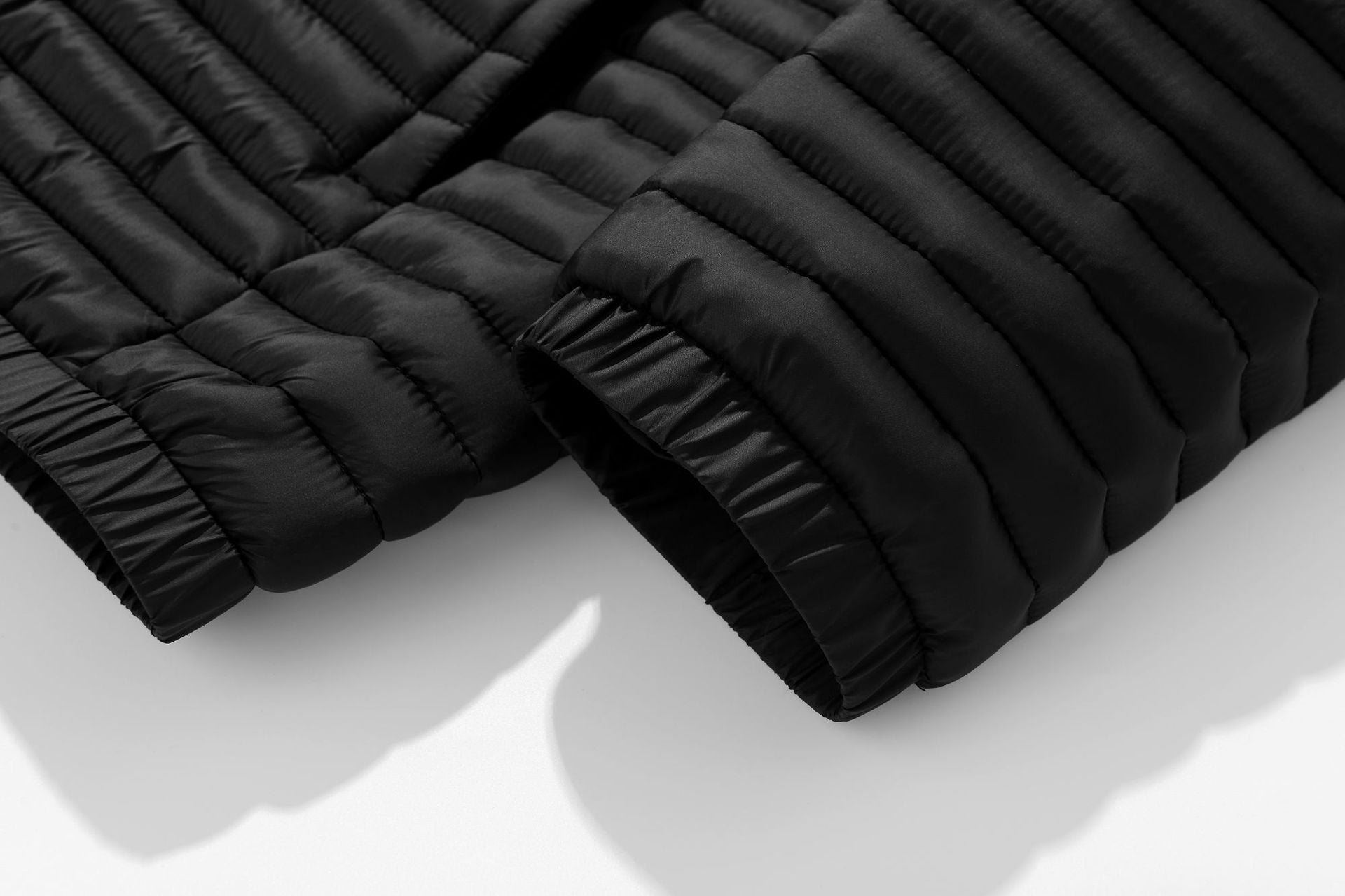 Cross-Border Trade 2025 Men's Stand-Up Collar Cotton Jacket in Various Colors, Faux Two-Piece Ribbed Cotton Coat, Men's Long-Sleeve Thickened Jacket