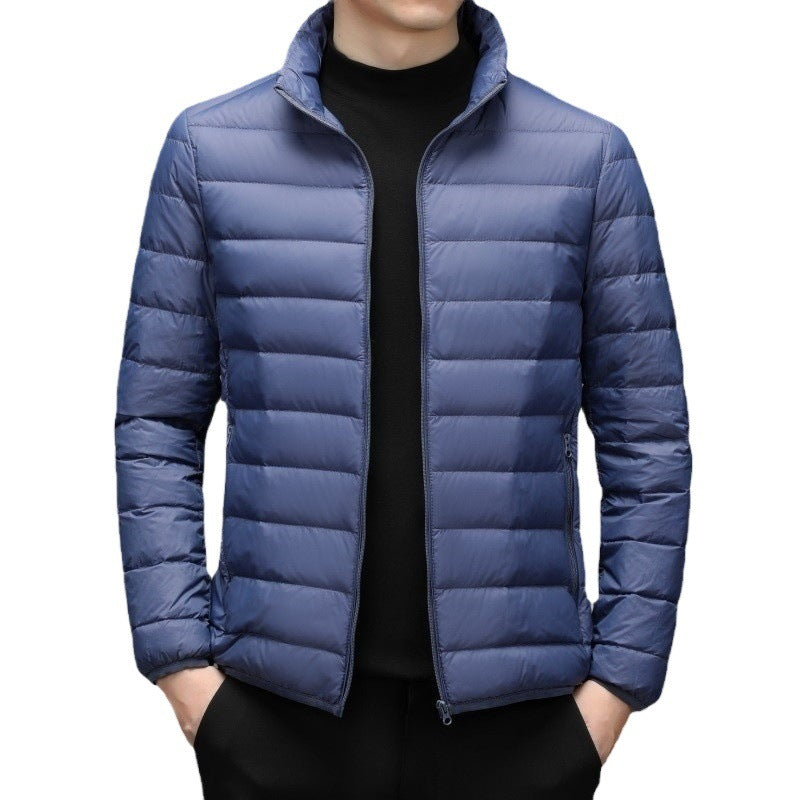 Senior fleece-lined Cotton-padded Coat Men's Lightweight Short Men's Coat Men's Native Coat Father's Coat Thin Middle-aged plus size Korean Winter Coat