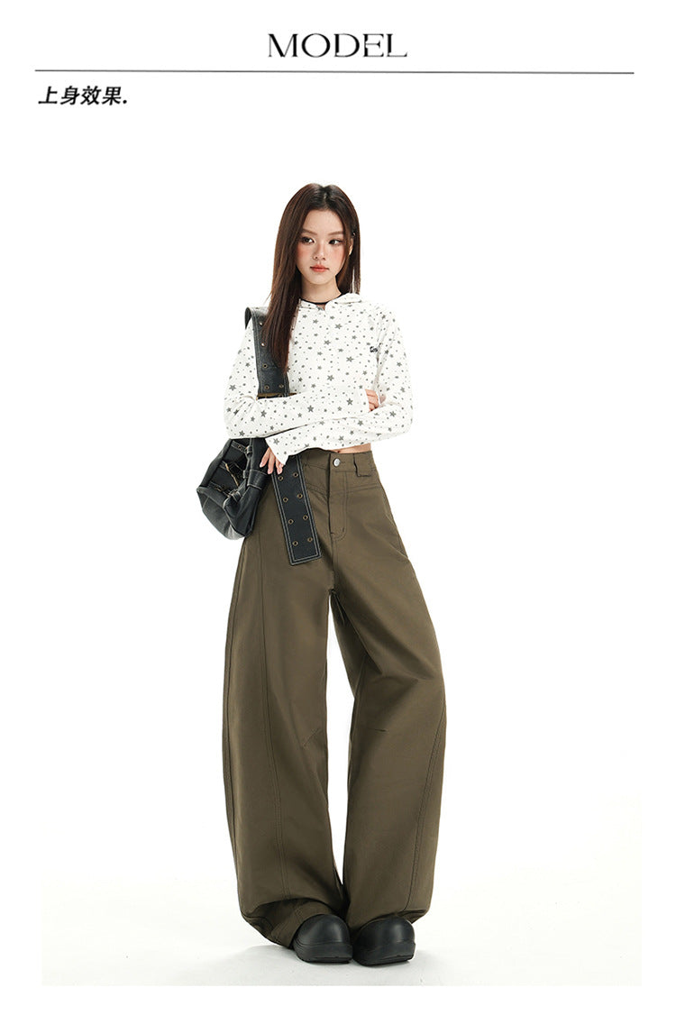 Raccoon House # Wizard of oz 2025 Early Autumn New Fashion High-Waisted Casual Versatile Cargo Pants Women's Casual Jeans