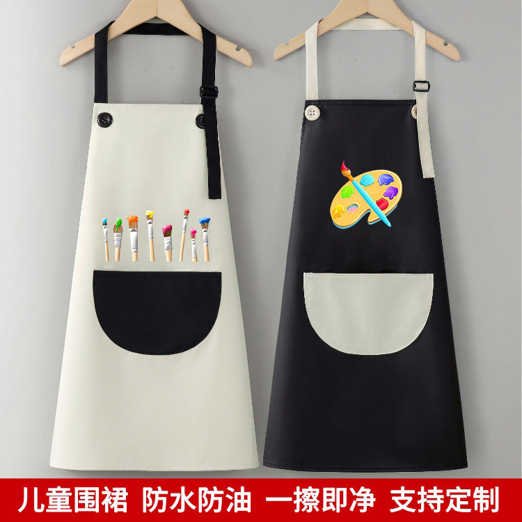 Children's apron painting waterproof antifouling studio cartoon apron big children's kindergarten apron overalls custom logo