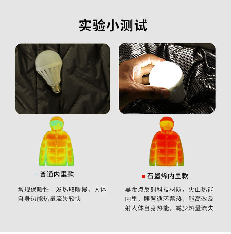 Autumn and Winter New Graphene Cotton Coat Couple's Same Style Windproof Waterproof Loose Casual Hooded Thickened Jacket