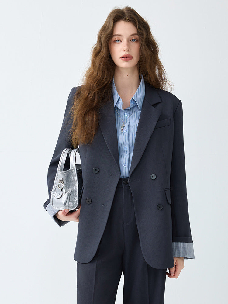 High-End Blazer Women's Autumn Professional Wear Elegant Goddess Style Classy Loose Casual Wide-Leg Pants Suit