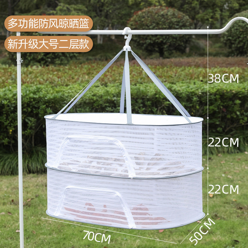 Drying Net Dry Goods Artifact Fly-proof Cage Foldable Balcony Dry Goods Net Home Drying Fish Drying Vegetable Net
