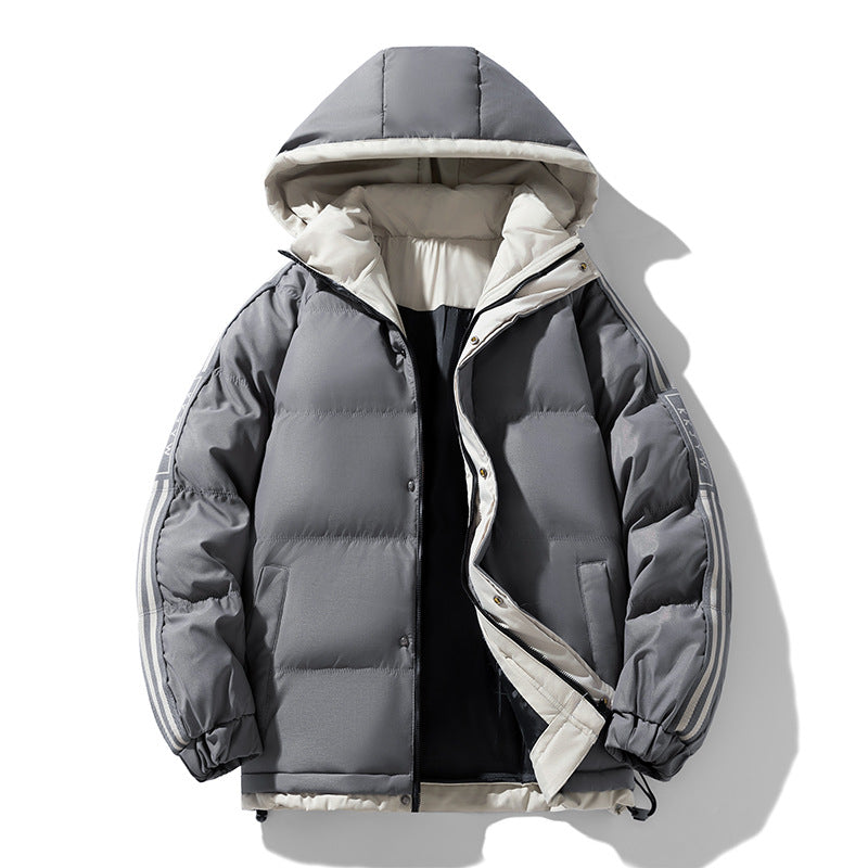 Autumn and winter men's cotton-padded jacket 2024 new plus size cotton-padded warm men's thickened cotton coat hooded coat men