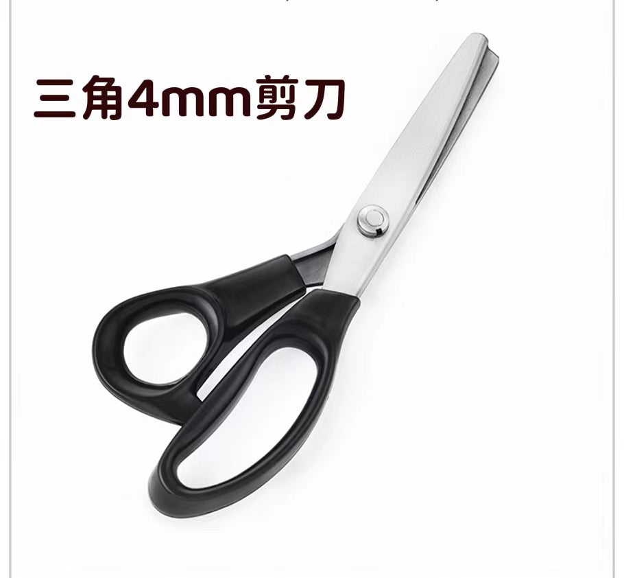 Handmade DIY Triangle Sawtooth Hair Cutter Tailor Scissors Handmade Lace Cutter Wave Cut Lace Household Scissors