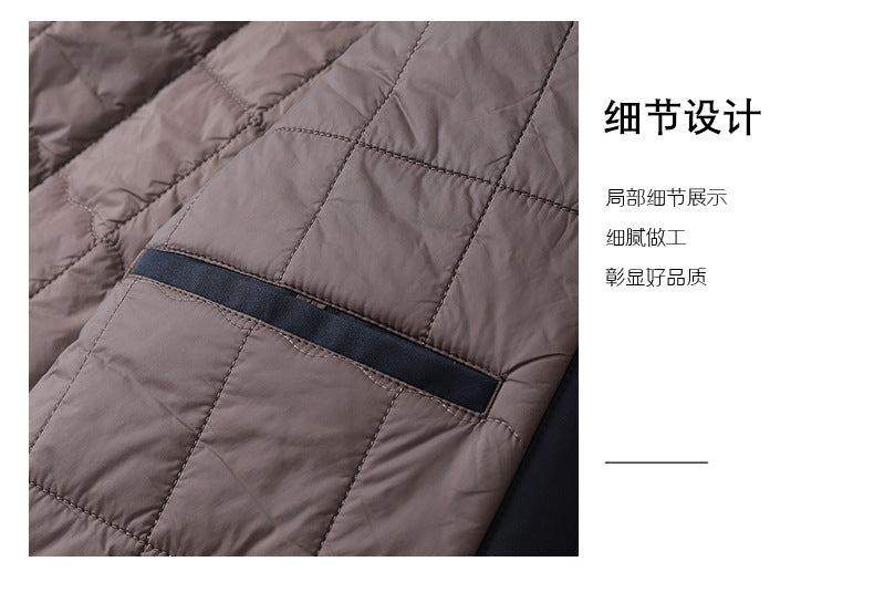 Source Manufacturer Spring and Autumn Anti-Wrinkle Fashion Korean Style Casual Jacket Business Simple Removable Hood Filled with Wool Middle-Aged Clothing