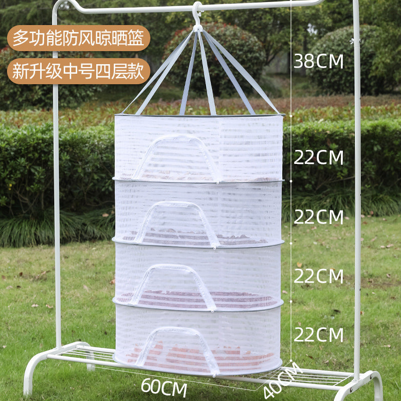 Drying Net Dry Goods Artifact Fly-proof Cage Foldable Balcony Dry Goods Net Home Drying Fish Drying Vegetable Net