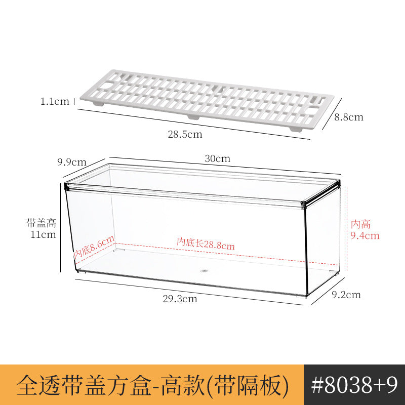 Tea Set Storage Box with Lid Dust-Proof Transparent Tea Table Desktop Tea Cup Storage Rack Kung Fu Teapot Storage Rack