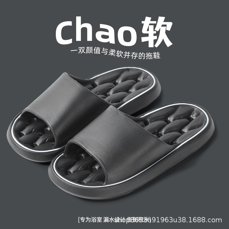 Slippers household summer women's home non-slip bathroom bath leaking sandals men's thick-soled hotel sandals wholesale