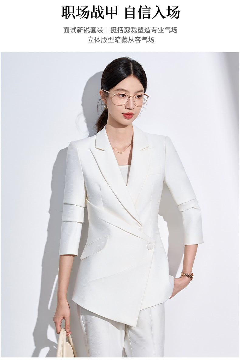 Cross-Border Women's Suit Set, New Design, Professional Formal Attire for Hotel and Beauty Salon Managers, Workwear Blazer