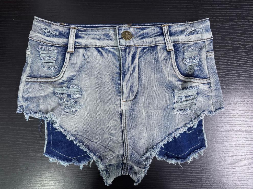9030 # 2024 New Sexy European and American Raw Edge High Waist Tight Sexy Jeans Denim Shorts for Women