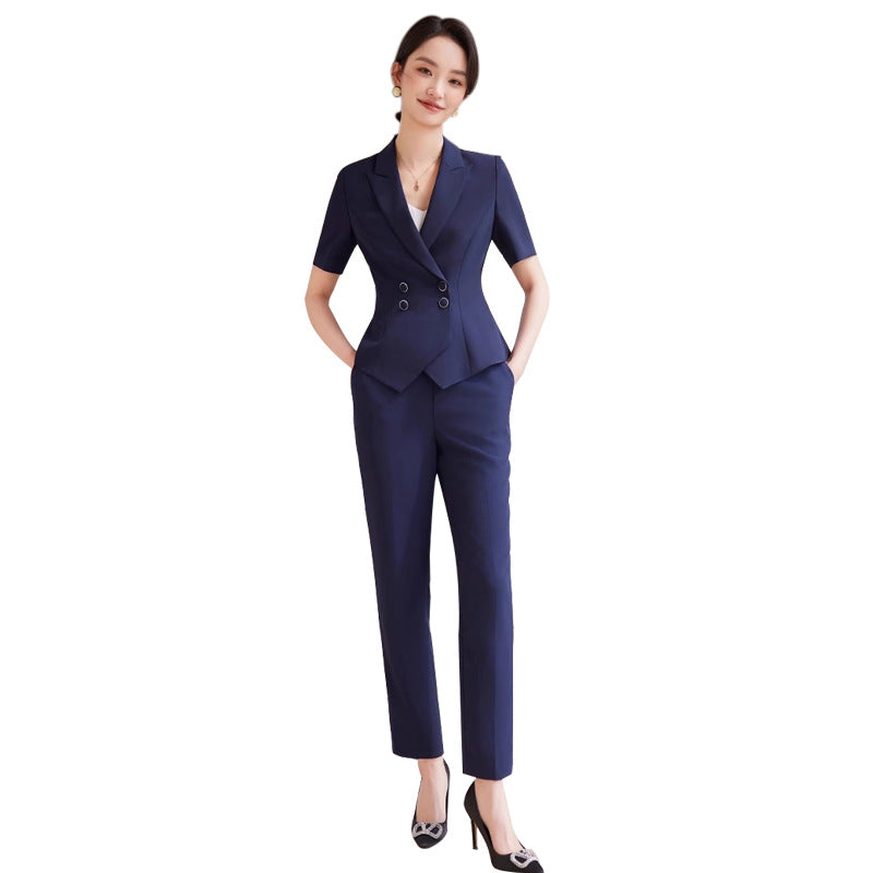 Aishangchen Sales Department Temperament Suit 2025 New Work Clothes Professional Business Short-Sleeved Suit Professional Wear