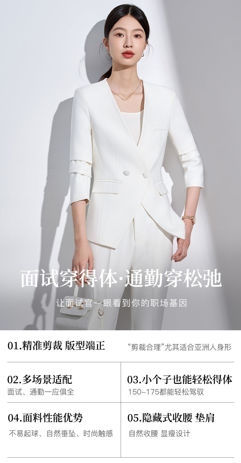 Cross-Border Suit Jacket for Formal Occasions, Fashionable Goddess Style, Versatile, High-End, Elegant, Interview Office Suit Set