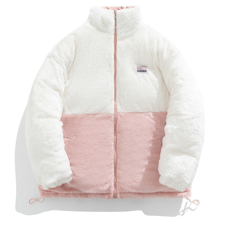 Men's Winter New Cotton Coat with Lamb Fleece, Thickened Couple's Stand Collar Casual Trendy Cotton Jacket Manufacturer
