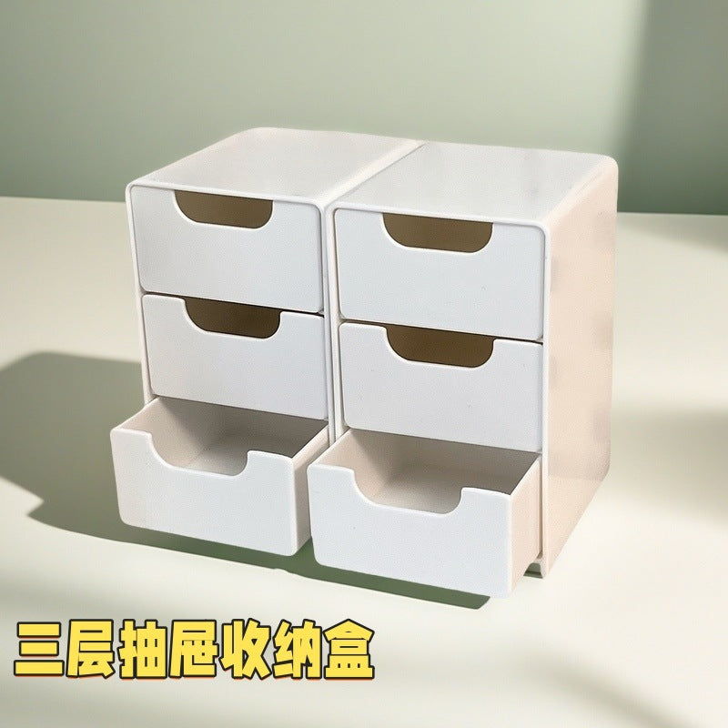 Mini Desktop Small Office Furniture Office Organizing Handy Gadget Jewelry Lipstick Large Capacity Cosmetic Storage Box